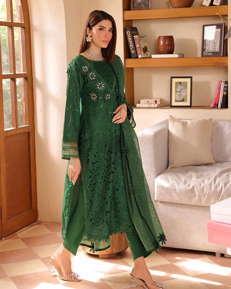Ally's Mummy & Me Ladies Chikan Kari Embroidered Eid Outfit AL987 - Desi Posh