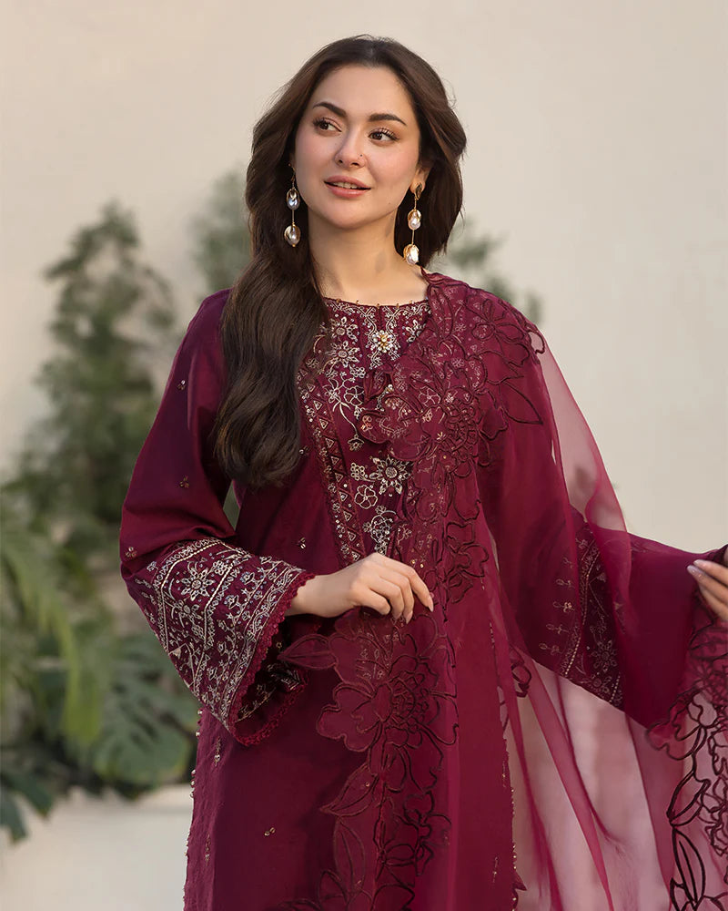 Janaan Premium Jacquard Eid Edit 3 Piece Outfit AL997 - Desi Posh