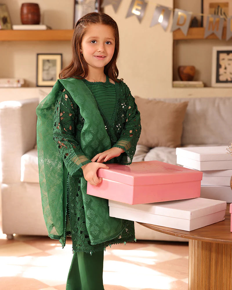 Ally's Mummy & Me Girls Chikan Embroidered Eid Outfit AL987K - Desi Posh