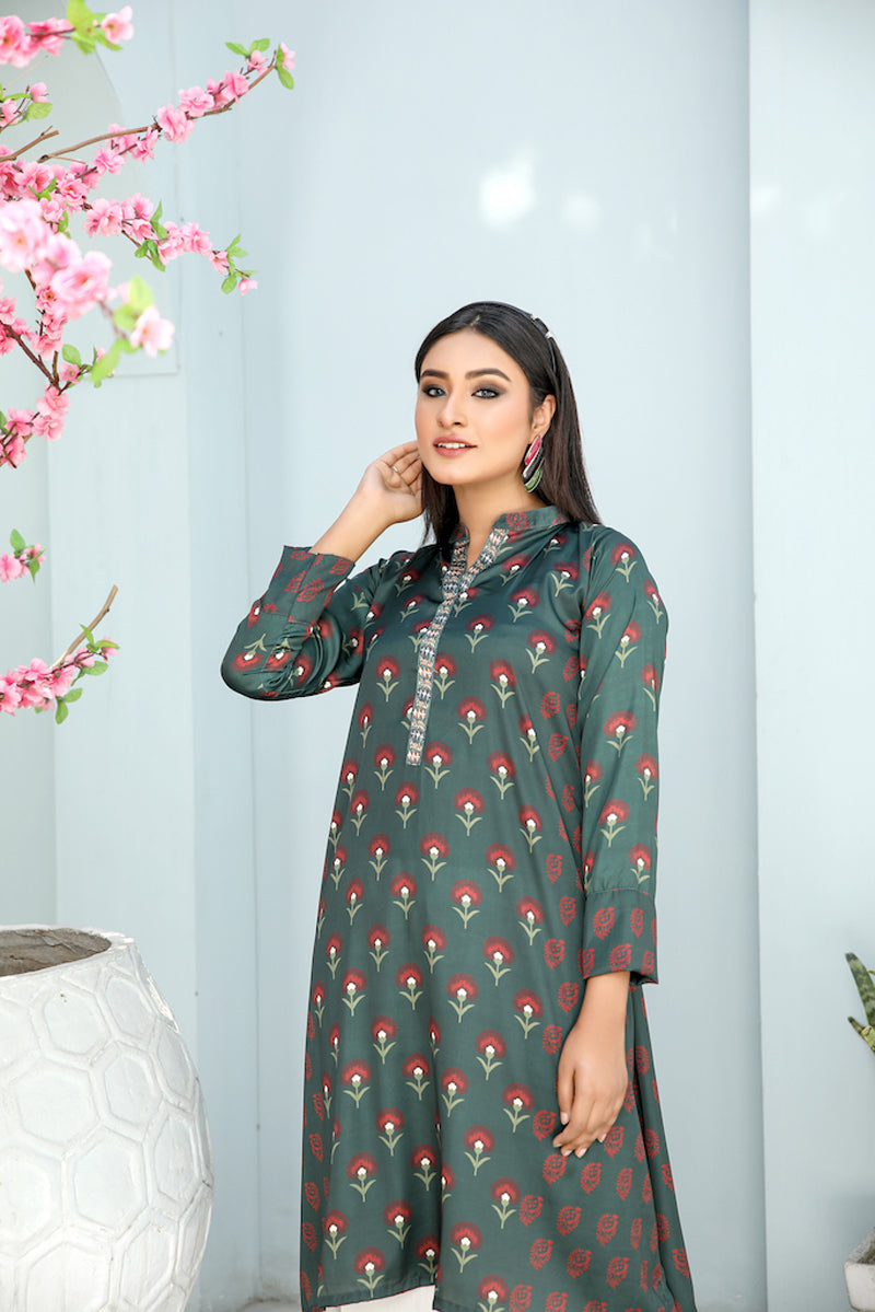 Limelight Pakistani Silk digital print Kurta SLK34 - Desi Posh