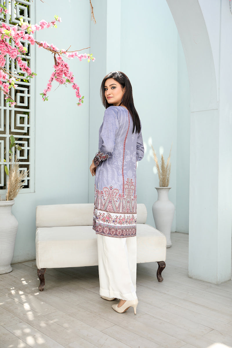 Limelight Pakistani Silk digital print Kurta SLK786 - Desi Posh