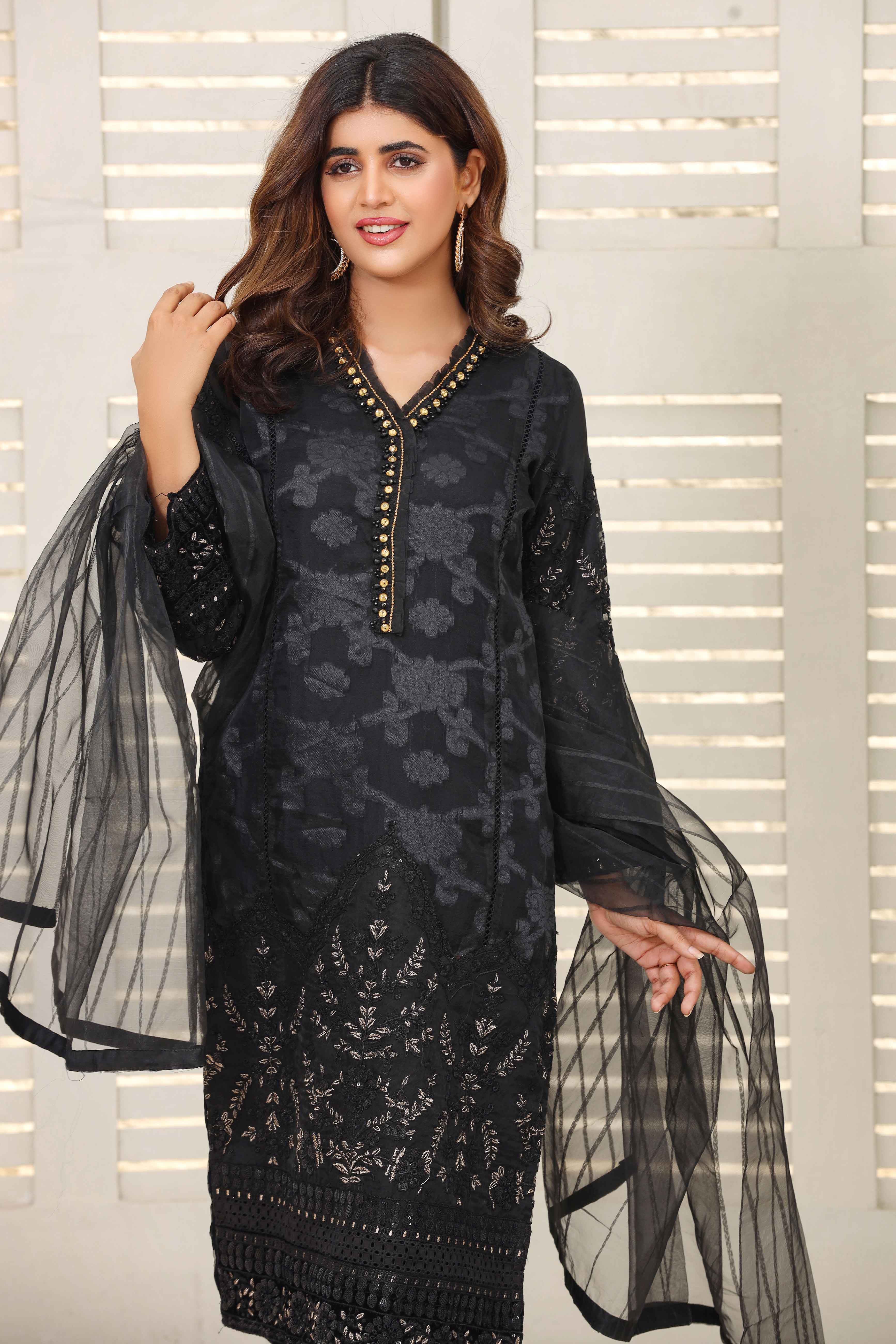 F-Brosia Ladies Black Mummy & Me Outfit - Desi Posh