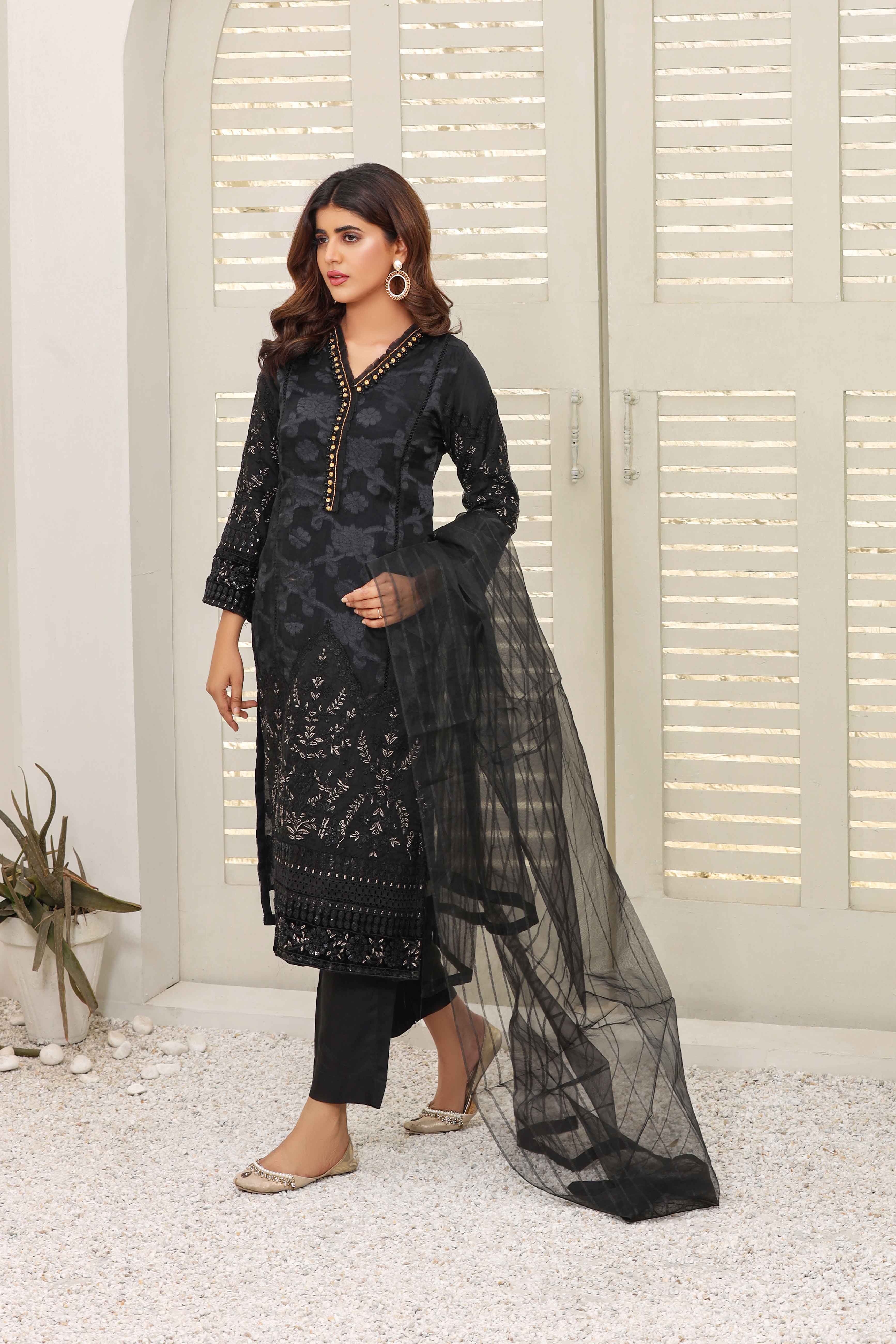 F-Brosia Ladies Black Mummy & Me Outfit - Desi Posh