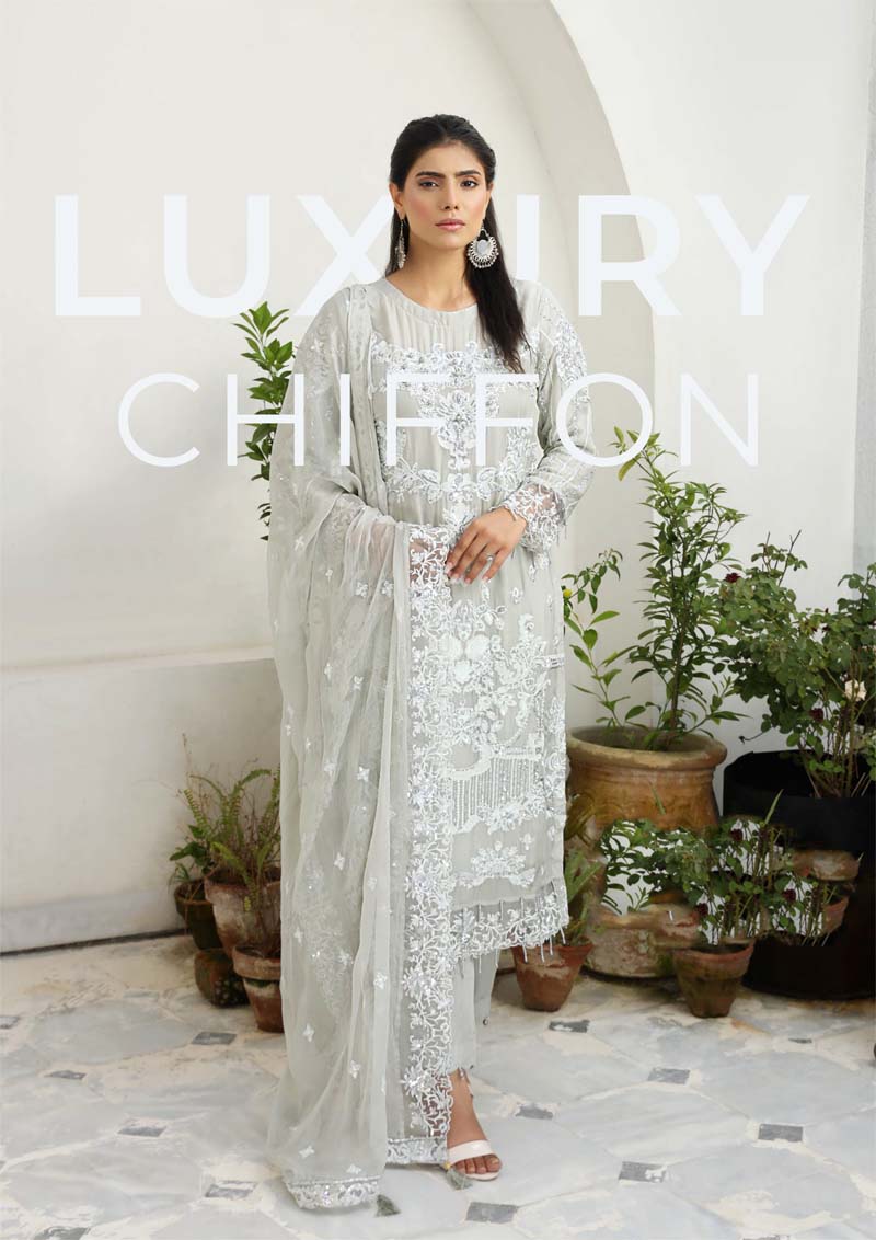 Khoobsurat by Simrans Ladies Designer Chiffon Party Outfit - Desi Posh