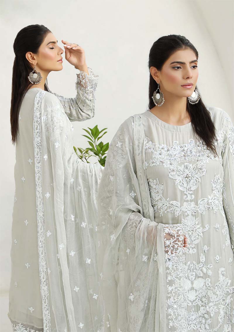 Khoobsurat by Simrans Ladies Designer Chiffon Party Outfit - Desi Posh