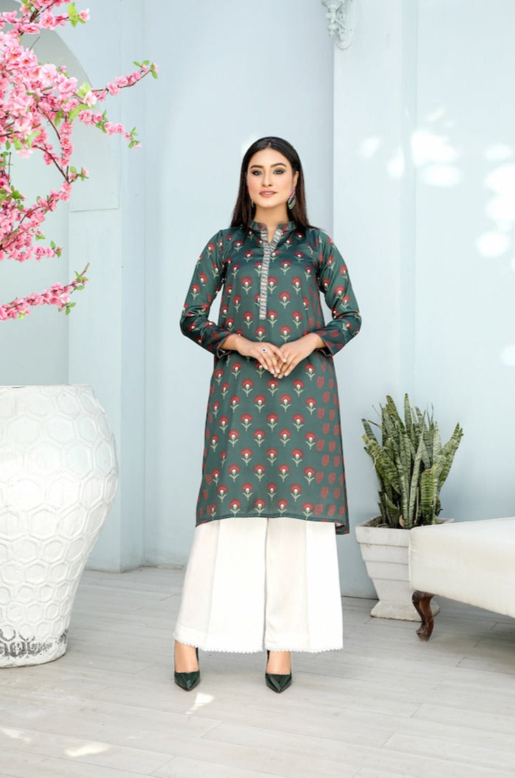 Limelight Pakistani Silk digital print Kurta SLK34 - Desi Posh