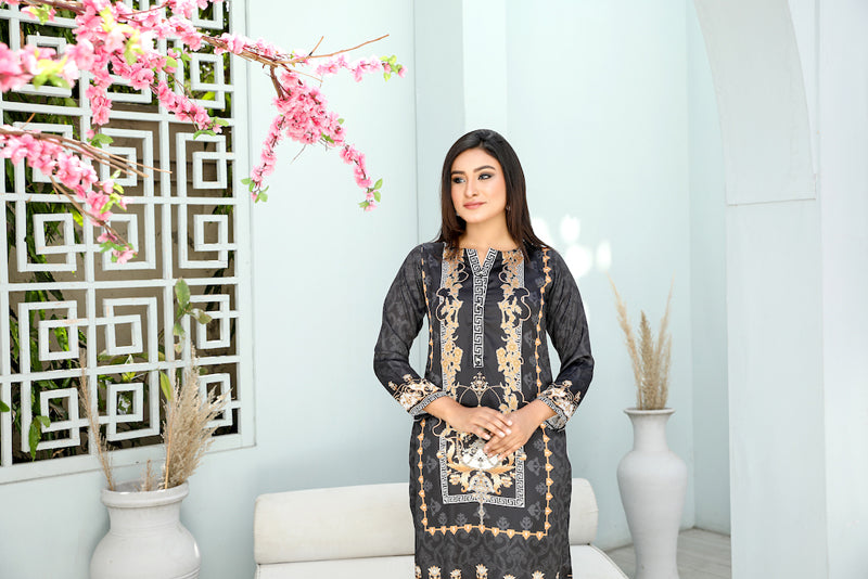 Limelight Pakistani Silk digital print Kurta VR27 - Desi Posh