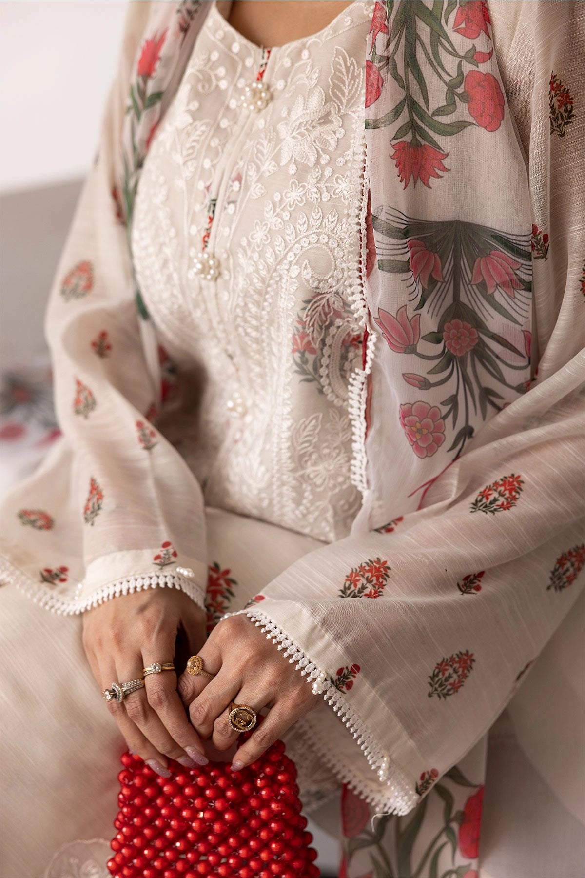 Ethnic Inspired Eid Silk Monal Suit With Printed Farshi Salwar MNRK7 - Desi Posh