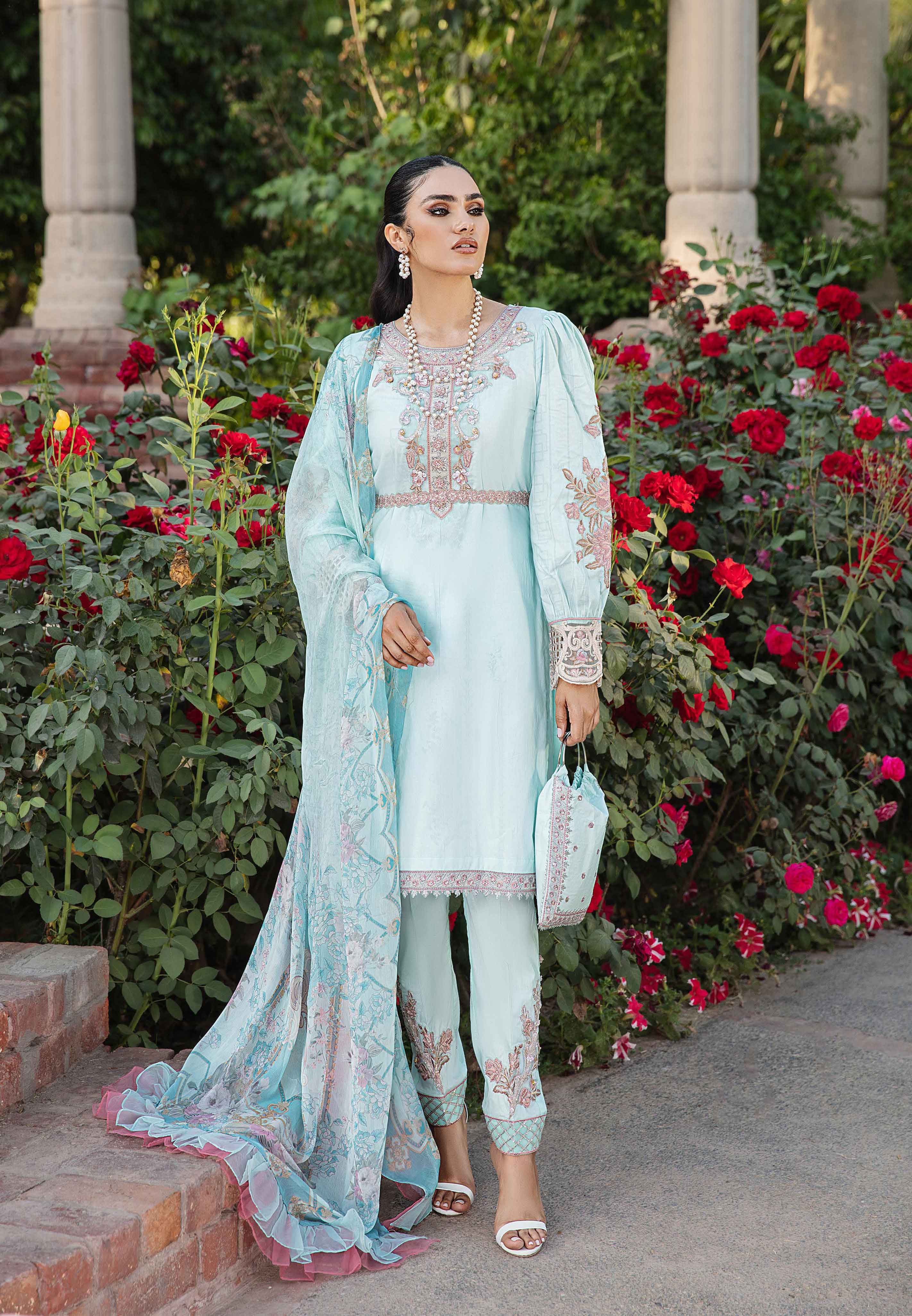 Ivana Mummy & Me Eid Lawn Light Mint Outfit With Clutch Bag