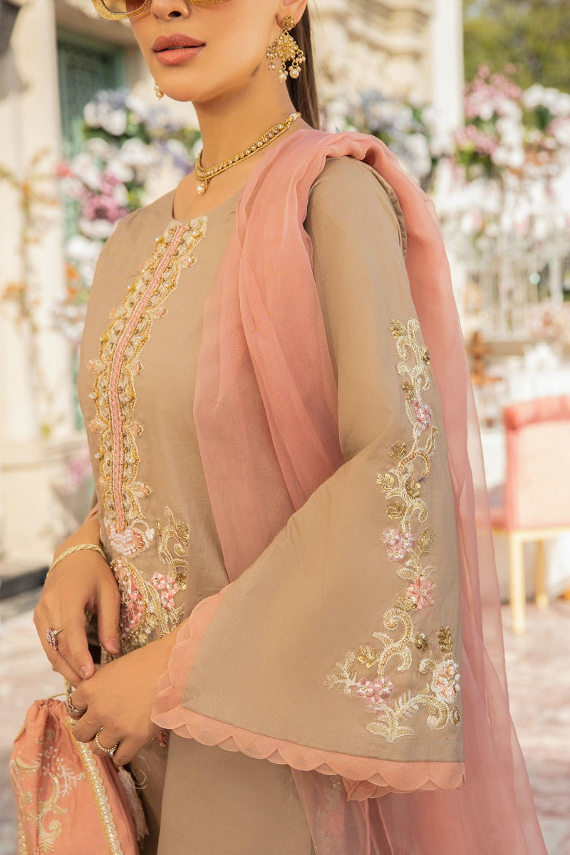 Ivana Luxury Cotton Ladies Khaki Palazzo Outfit 2370 - Desi Posh