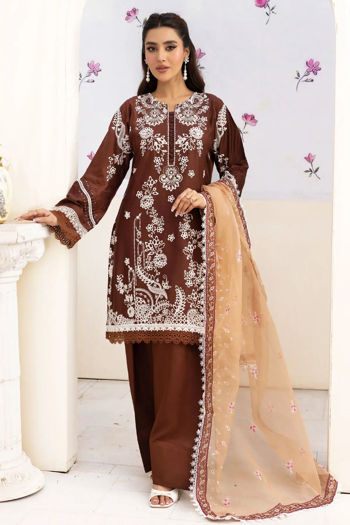 Ivana Premium Viscose Ladies Brown Farshi Salwar Eid Outfit 2511