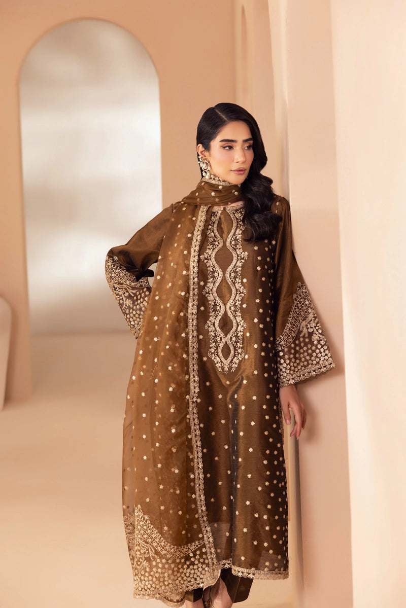 Heer Luxe Premium Raw Silk Eid Collection 3 Piece Suit D1