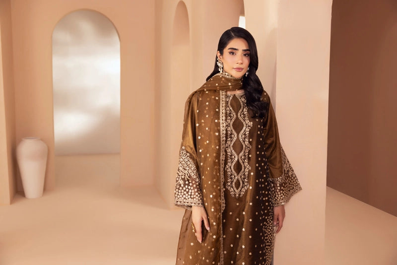 Heer Luxe Premium Raw Silk Eid Collection 3 Piece Suit D1