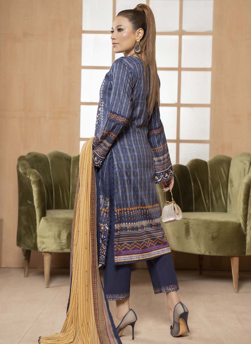 Munira Embroidered Lawn Outfit with Chiffon Dupatta MSL03 - Desi Posh