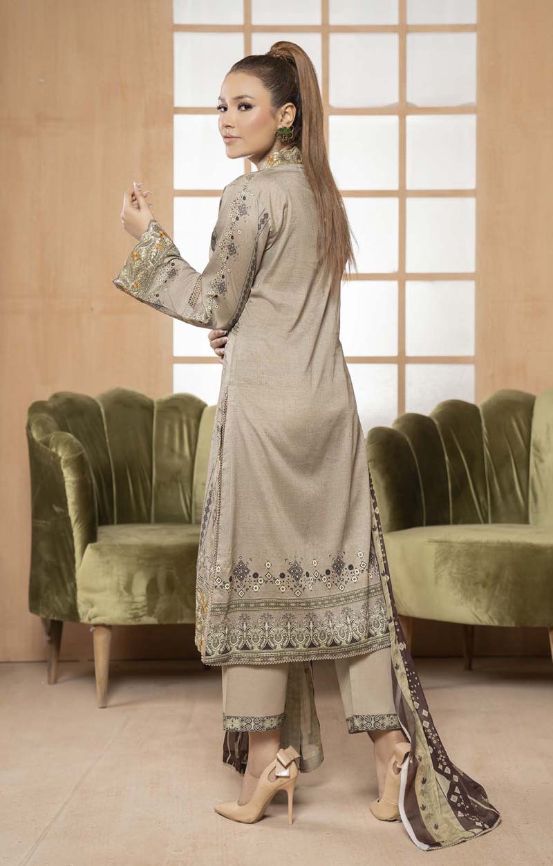 Munira Embroidered Lawn Outfit with Chiffon Dupatta MSL05 - Desi Posh