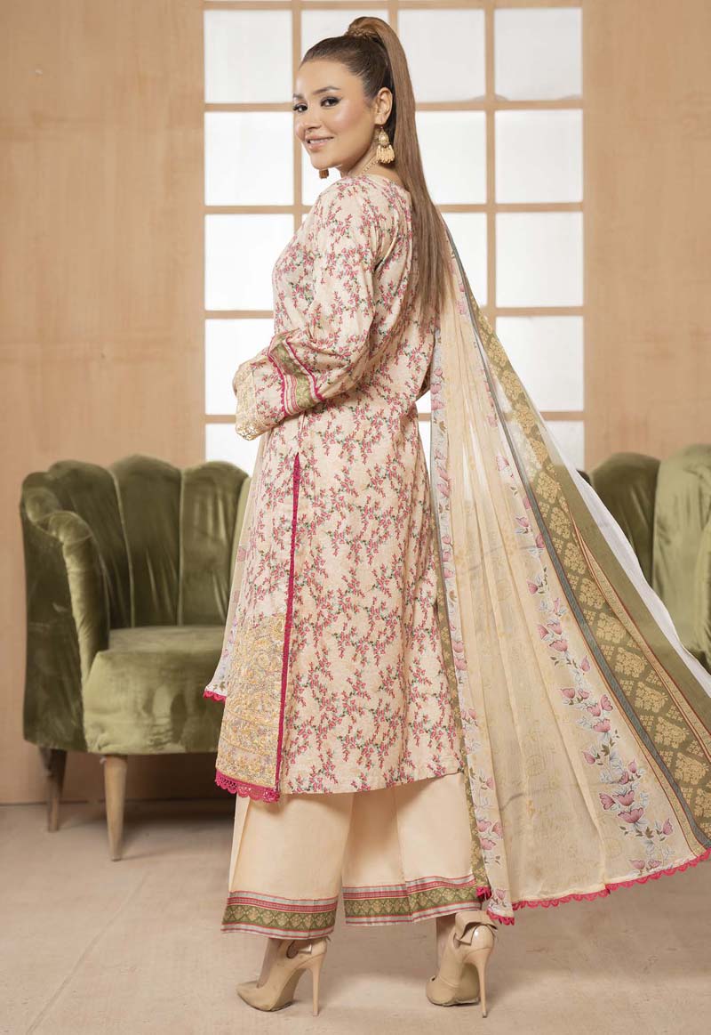 Munira Embroidered Lawn Outfit with Chiffon Dupatta MSL06 - Desi Posh