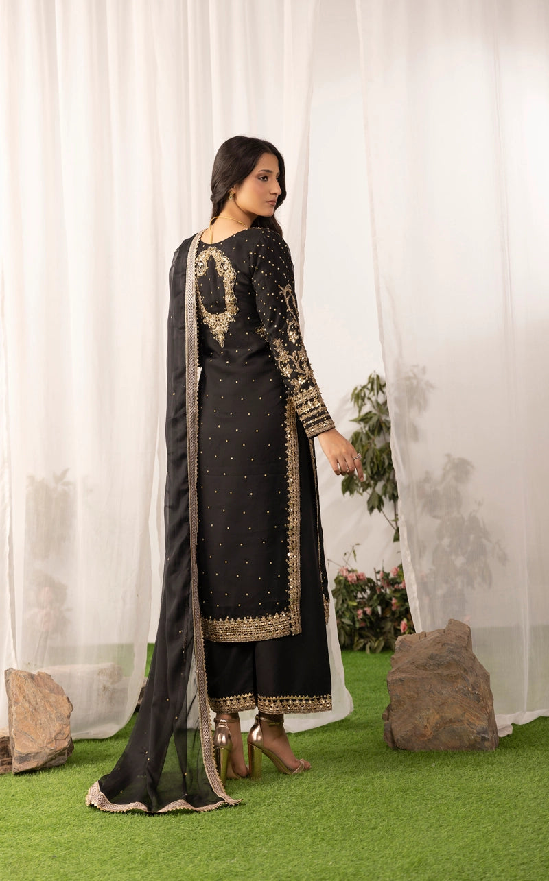 Black & Gold Pakistani Wedding Suit