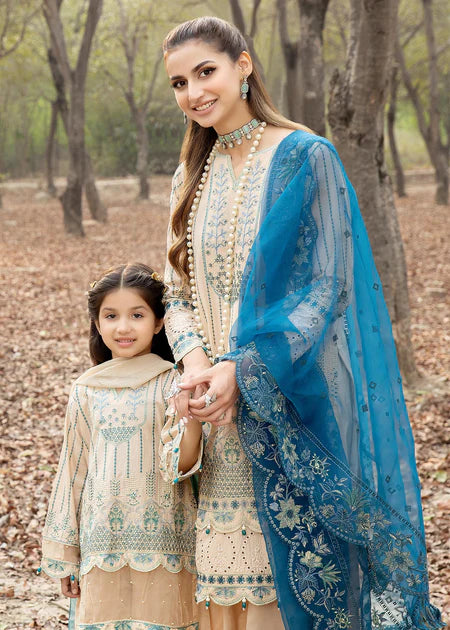 Ally's Mummy & Me Girls Chikan Kari Eid Suit AL581K - Desi Posh