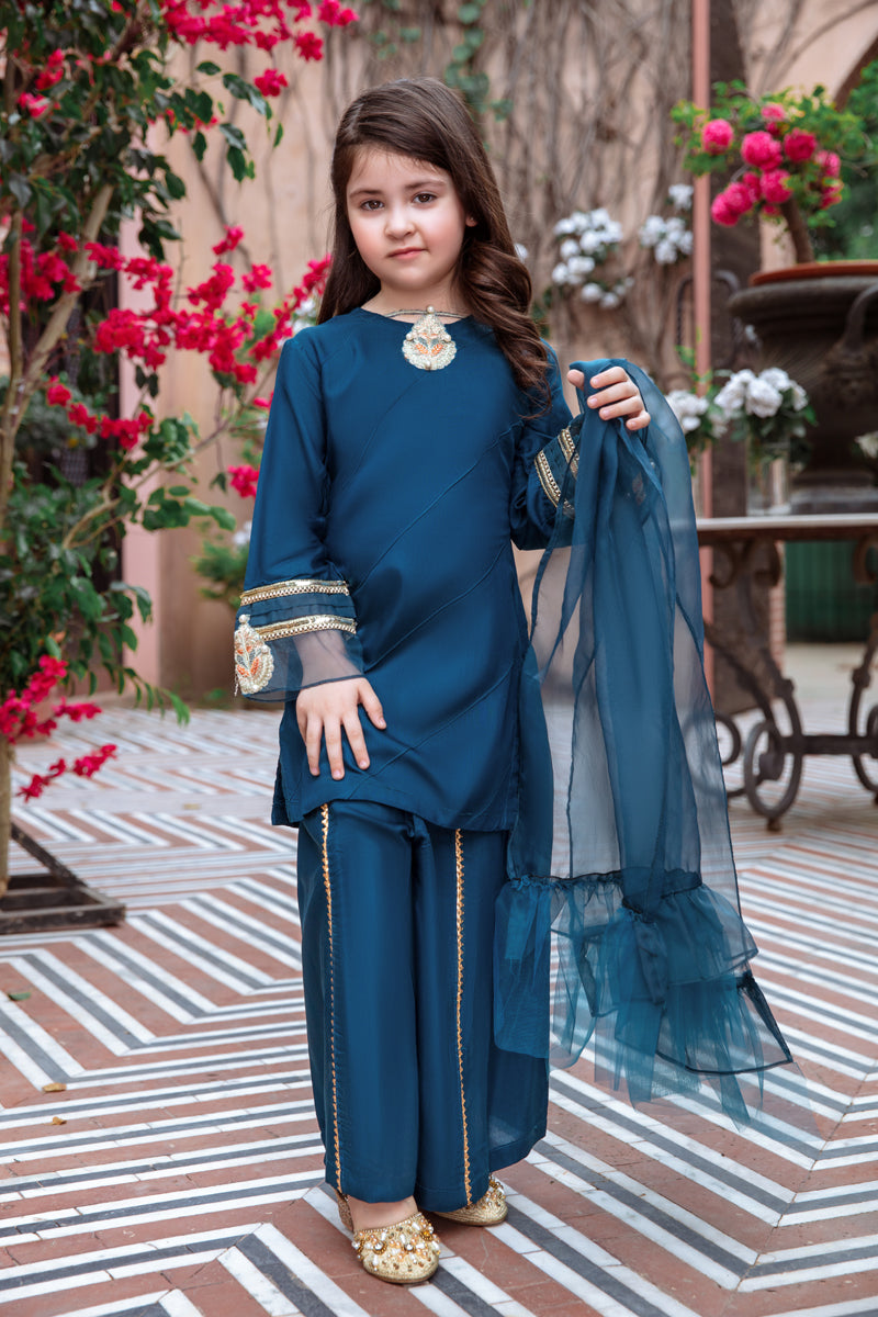 Ivana Luxury Silk Mummy & Me Kids Sharara Outfit DV06K - Desi Posh
