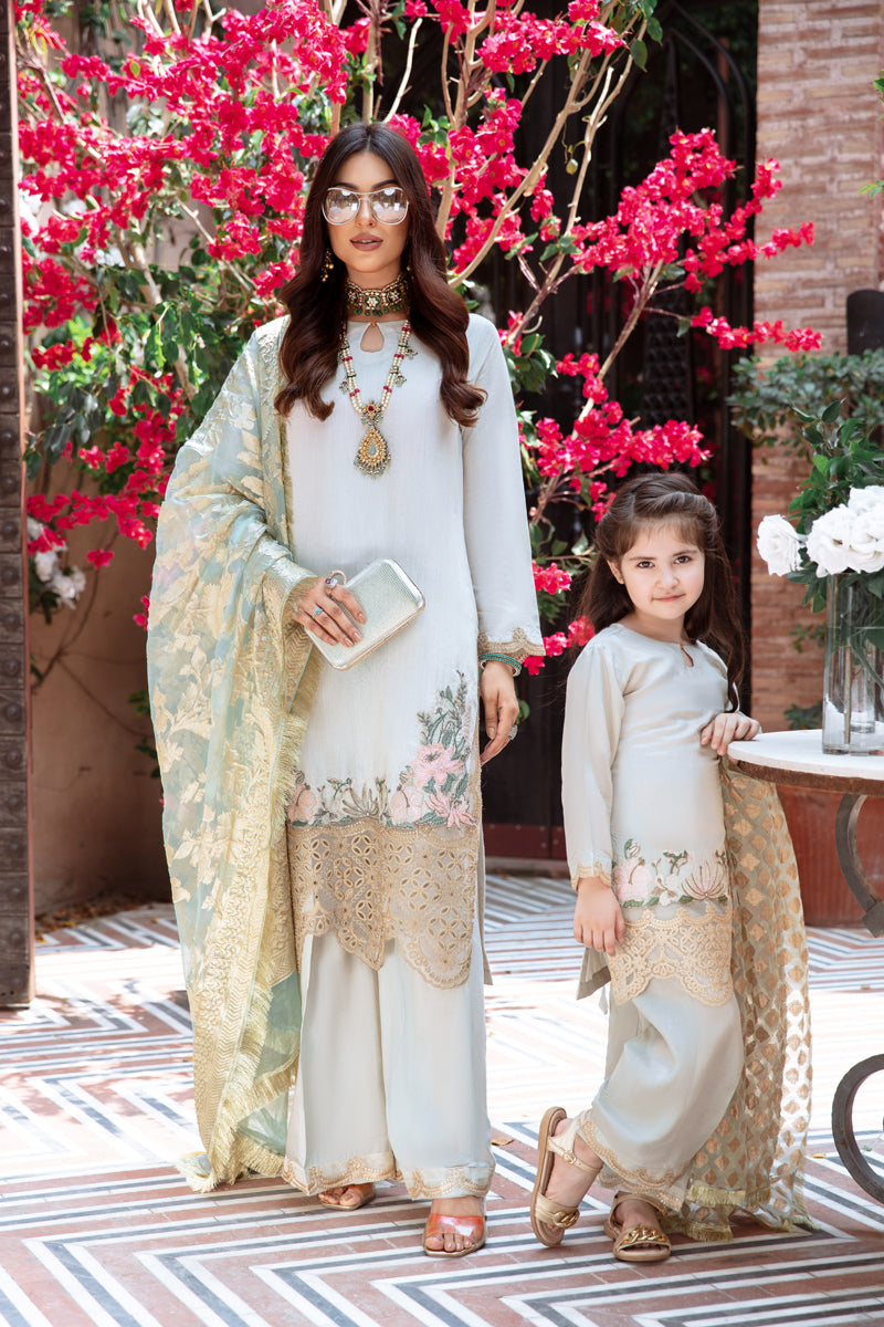 Ivana Luxury Silk Mummy & Me Kids Palazzo Outfit DV04K - Desi Posh