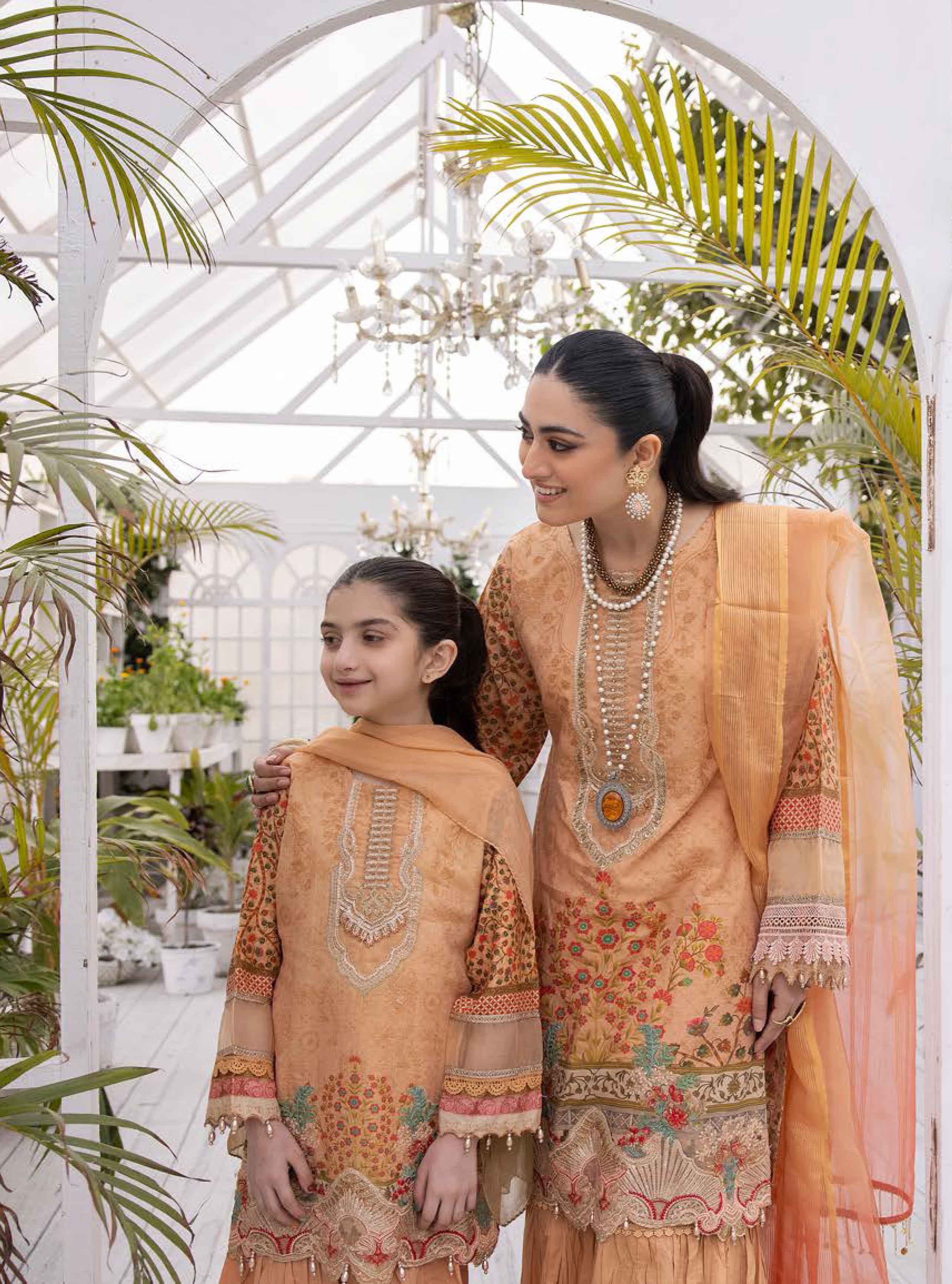 Allys Mother & Daughter Gharara suit with Net Dupatta AL543 - Desi Posh