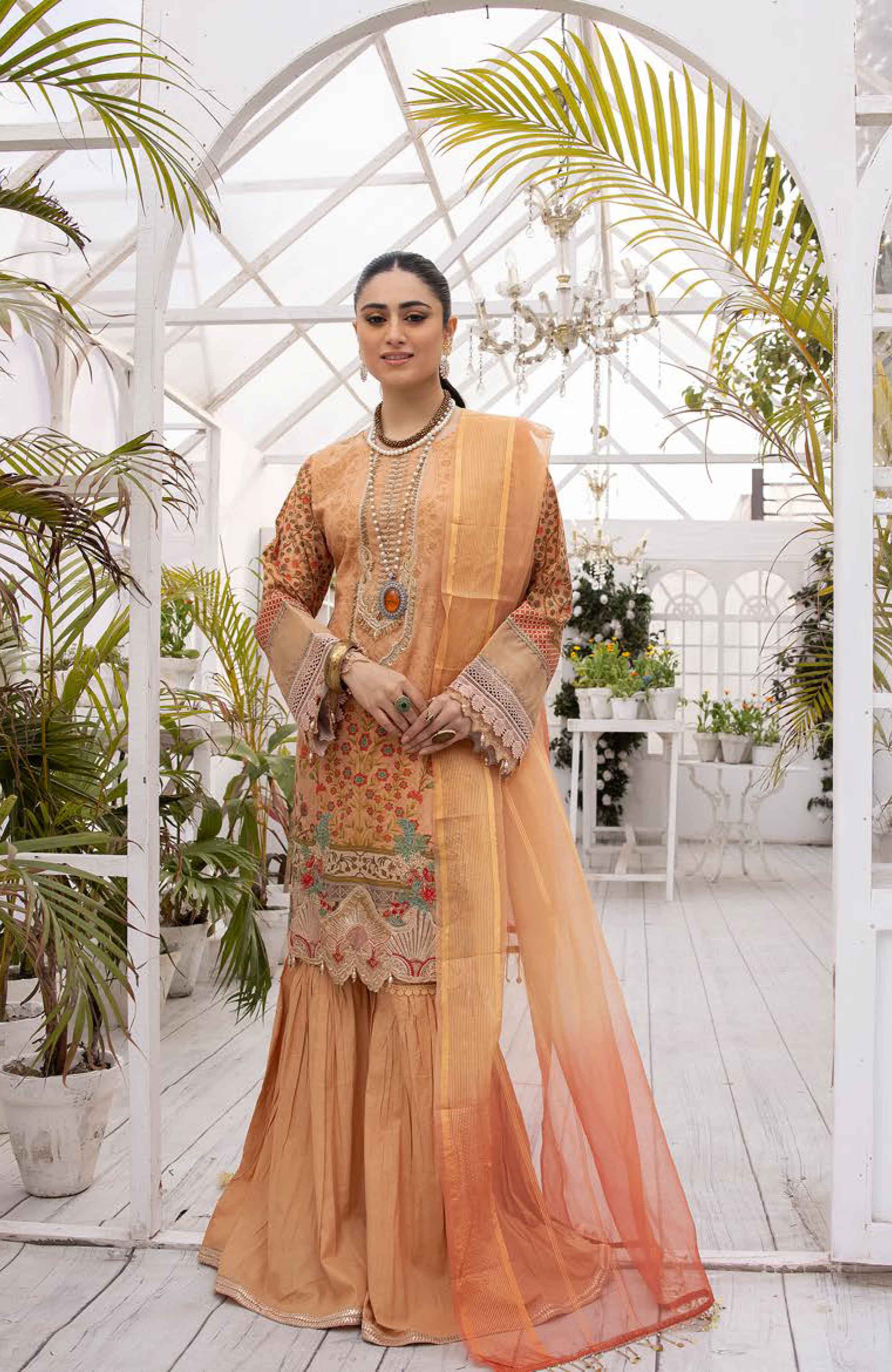 Allys Mother & Daughter Gharara suit with Net Dupatta AL543 - Desi Posh