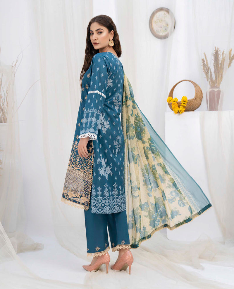 Munira Chikan Kari Lawn Outfit with Chiffon Dupatta MSL03 - Desi Posh