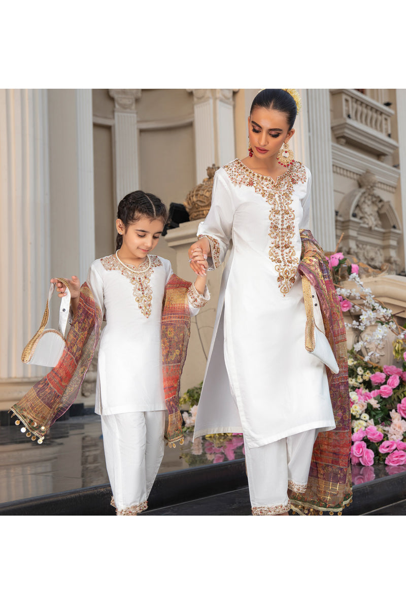 Ivana Luxury Silk Mummy & Me Ladies Eid Suit 2365W - Desi Posh