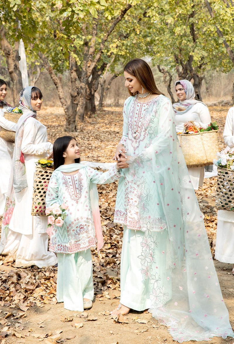 Ally's Mummy & Me Girls Chikan Kari Eid Suit AL580K - Desi Posh