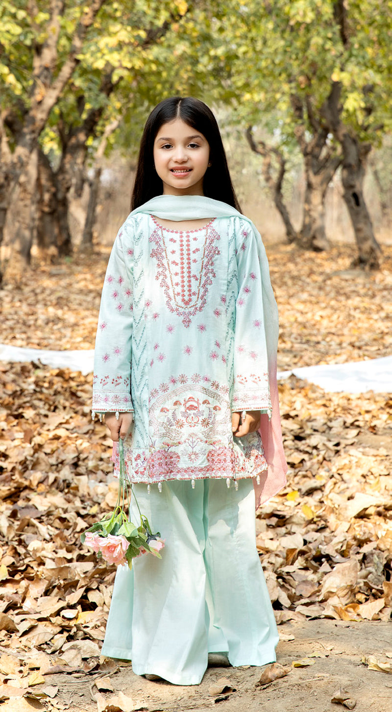 Ally's Mummy & Me Girls Chikan Kari Eid Suit AL580K - Desi Posh