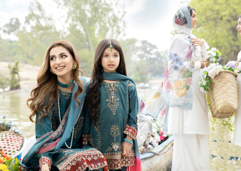Ally's Mummy & Me Girls Chikan Kari Eid Suit AL582K - Desi Posh