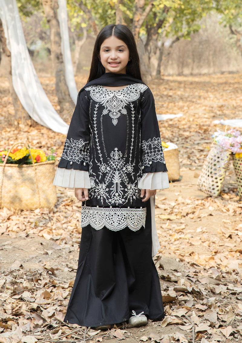 Ally's Mummy & Me Girls Chikan Kari Eid Suit AL576K - Desi Posh