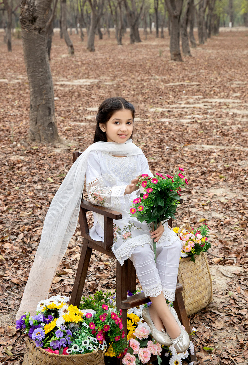 Ally's Mummy & Me Girls Chikan Kari Eid Suit AL579K - Desi Posh