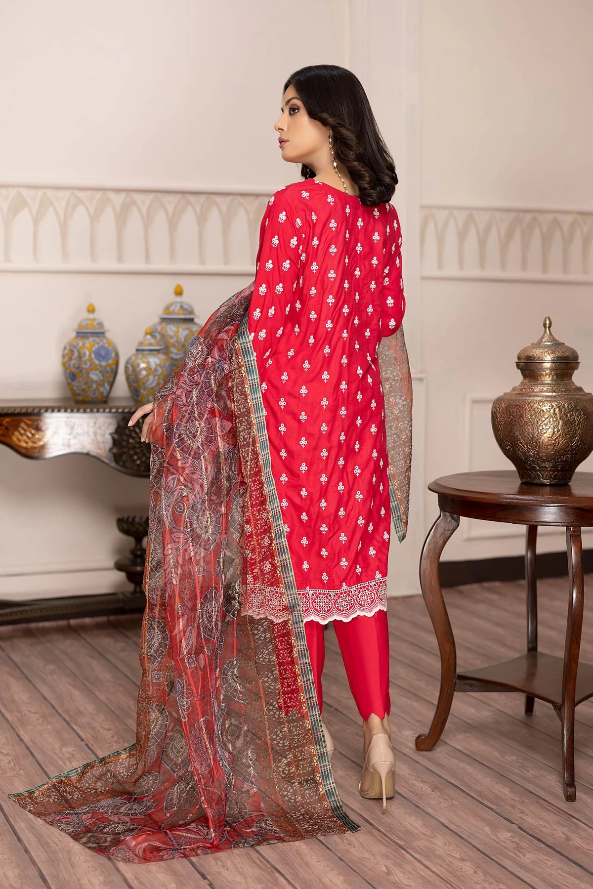 Adan's Libaas 3 Piece Shiffli Embroidered Linen D2 - Desi Posh