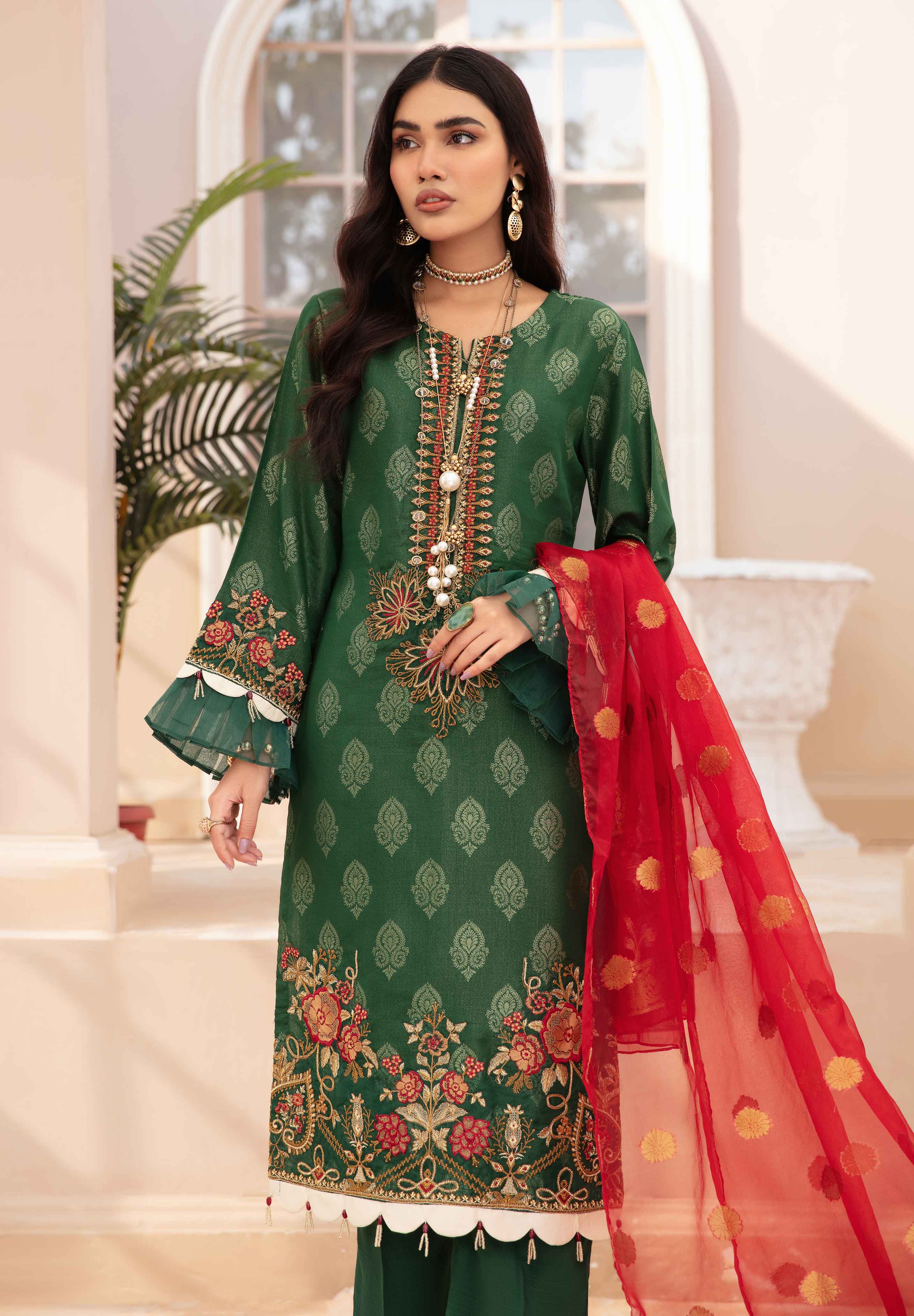 ladies green pakistani salwar kameez