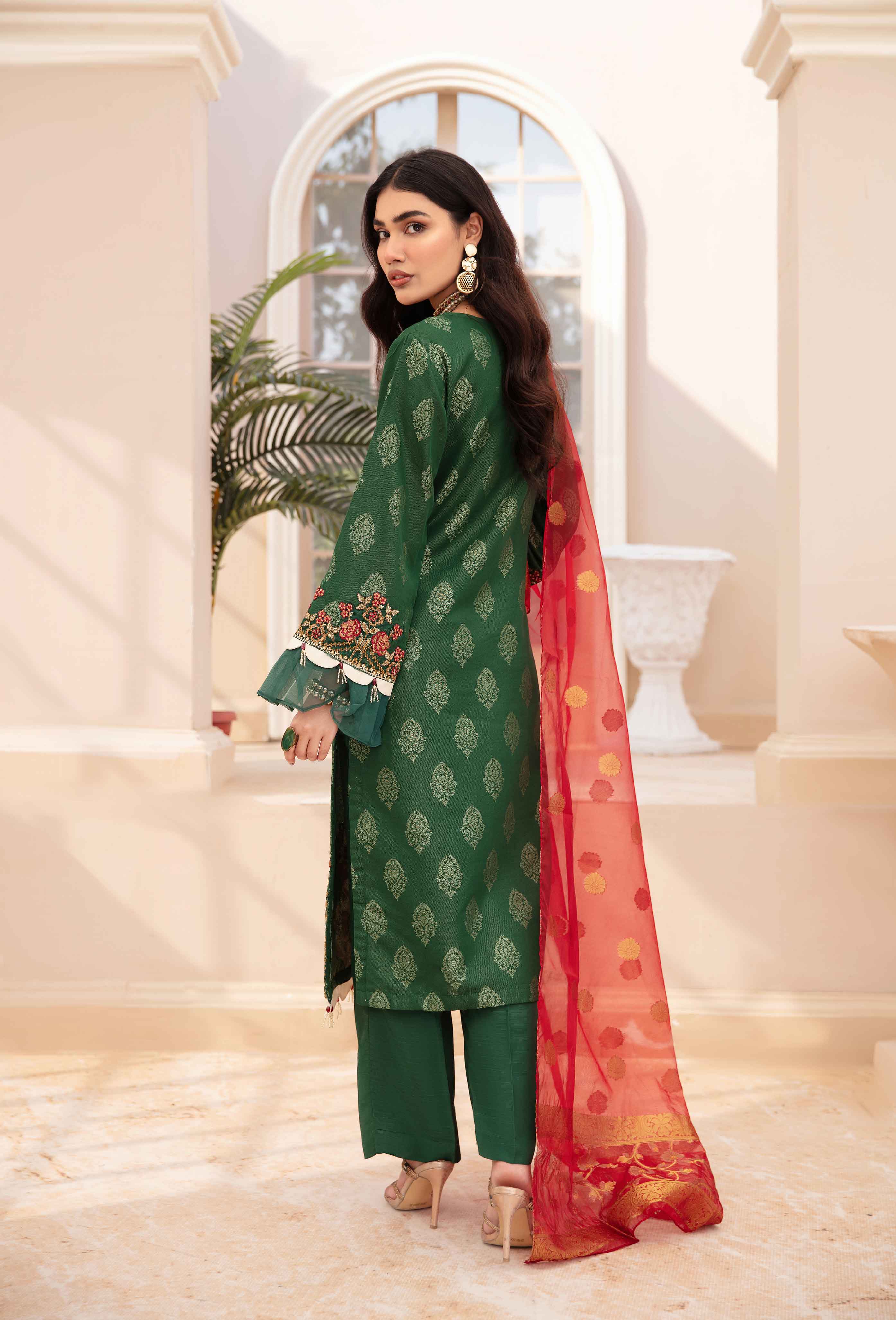 green mehndi suit