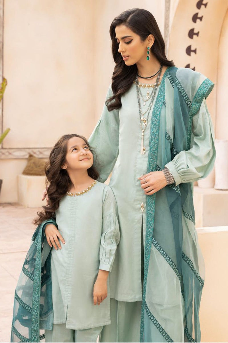 Ally's Mummy & Me Ready Made Jacquard Ladies Eid Suit AL641 - Desi Posh