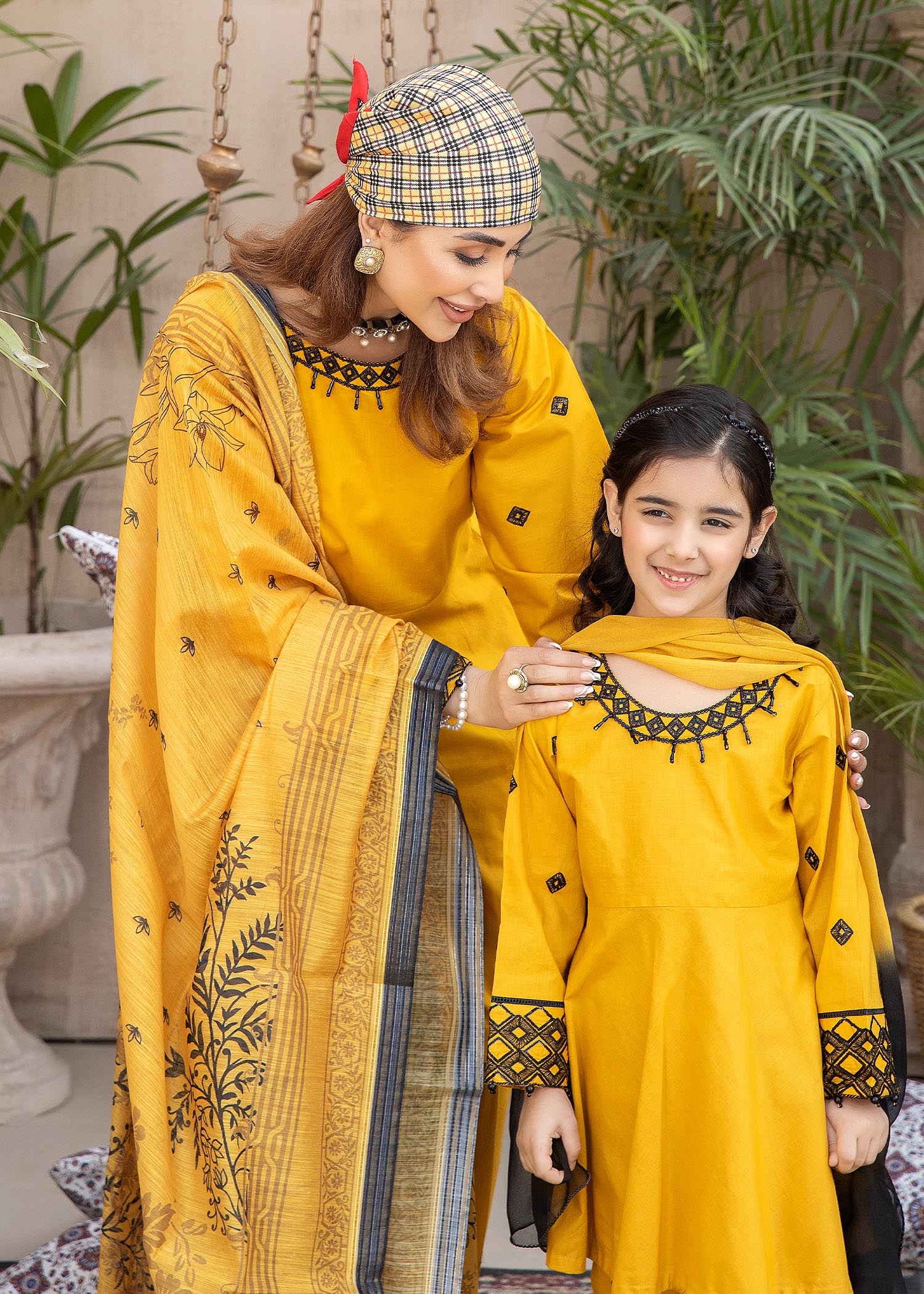 Ally's Mummy & Me Ladies Eid Peplum Outfit AL590 - Desi Posh