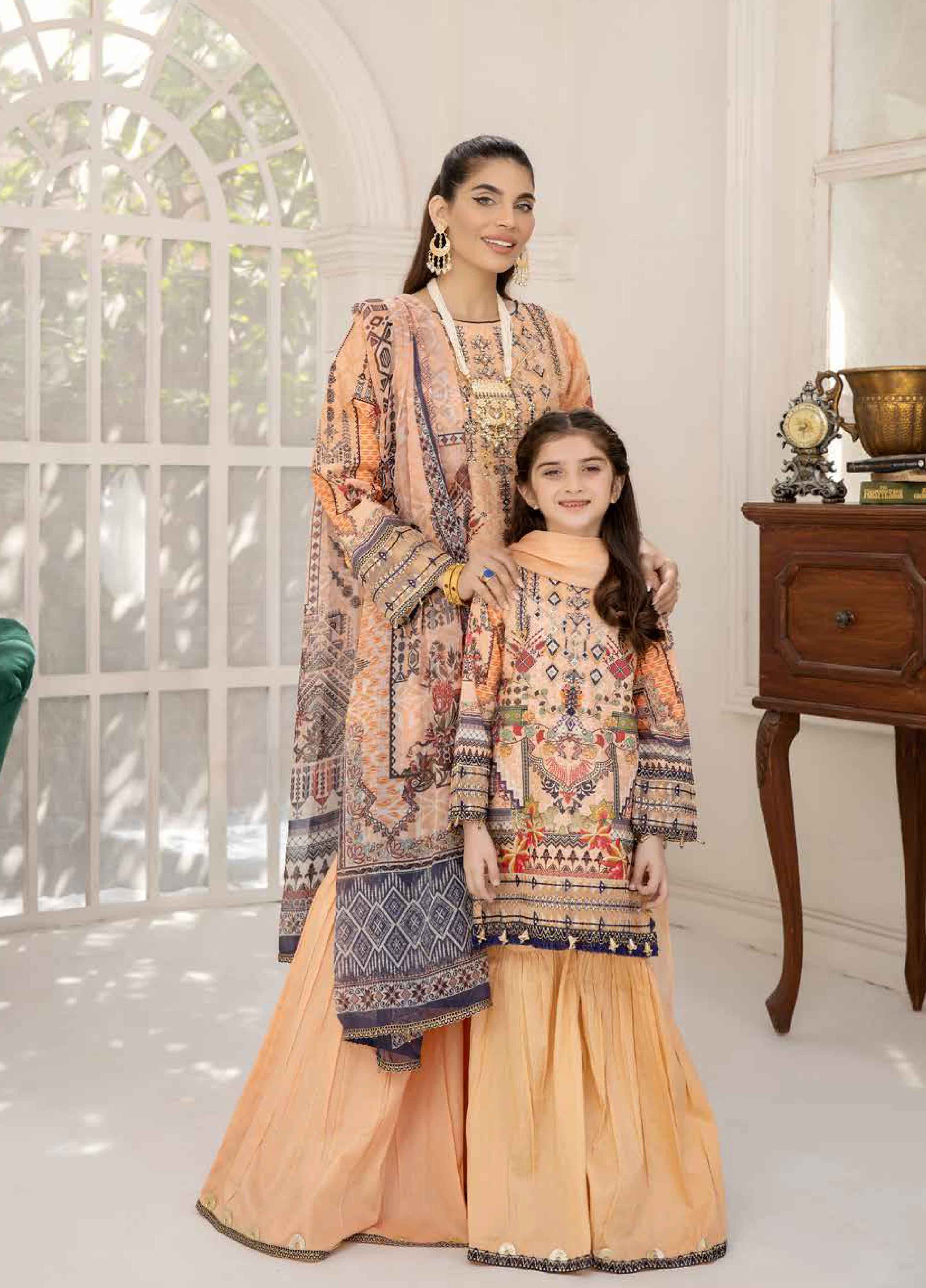 Ally's Mummy & Me Eid Girls Outfit with Gharara AL456K DesiP 