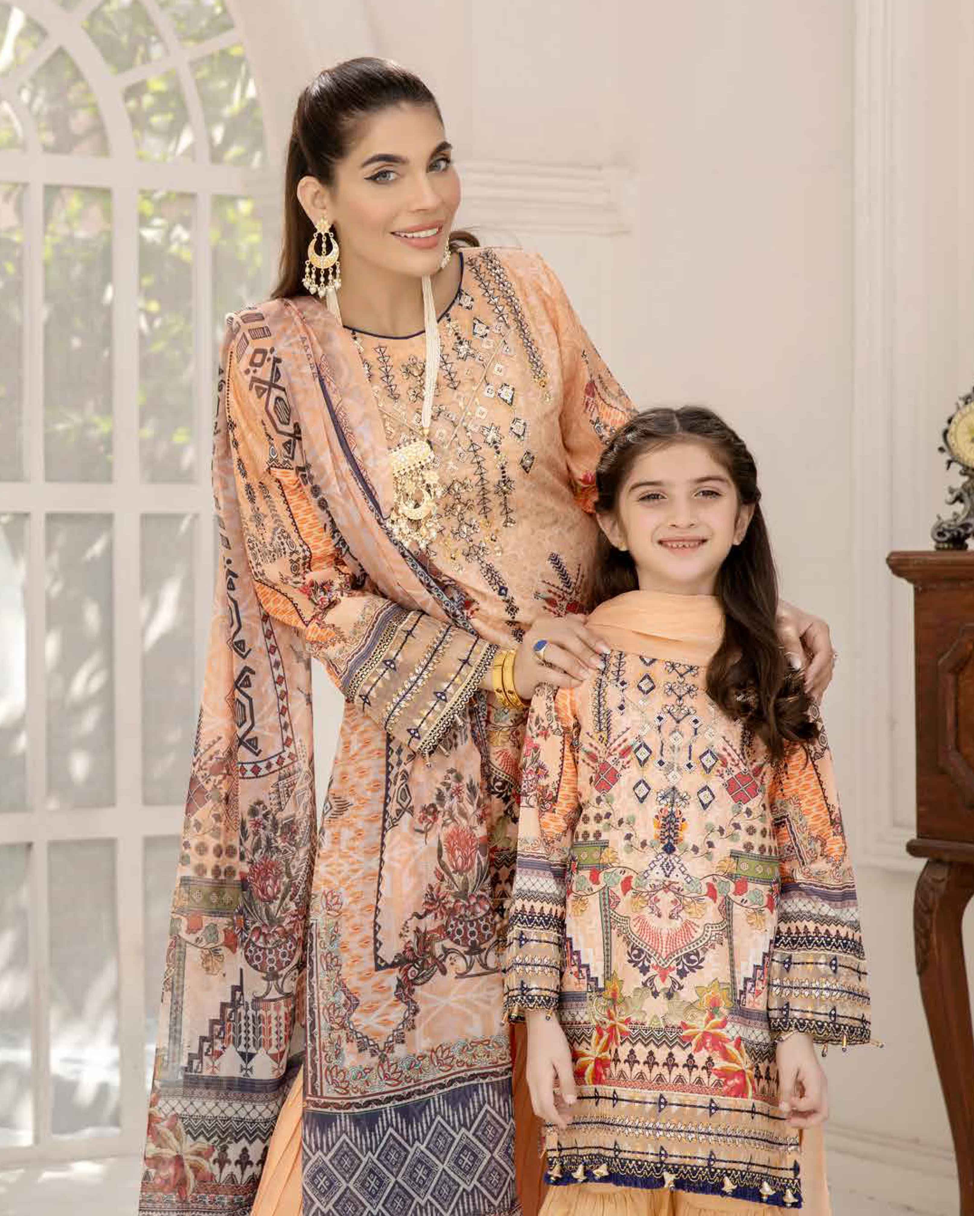 Ally's Mummy & Me Eid Girls Outfit with Gharara AL456K DesiP 