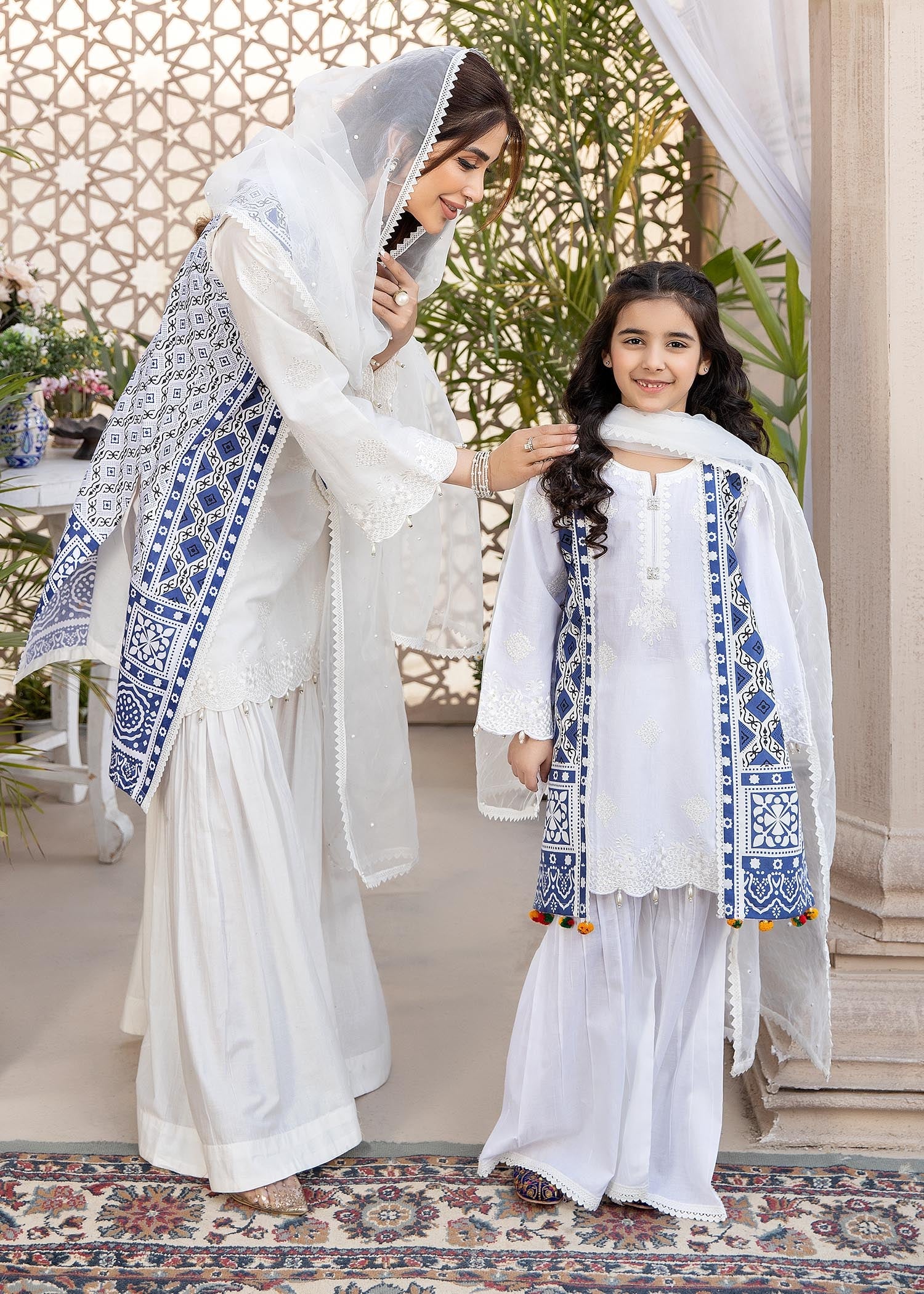 Ally's Mummy & Me Eid Girls Outfit with Gharara AL596K - Desi Posh