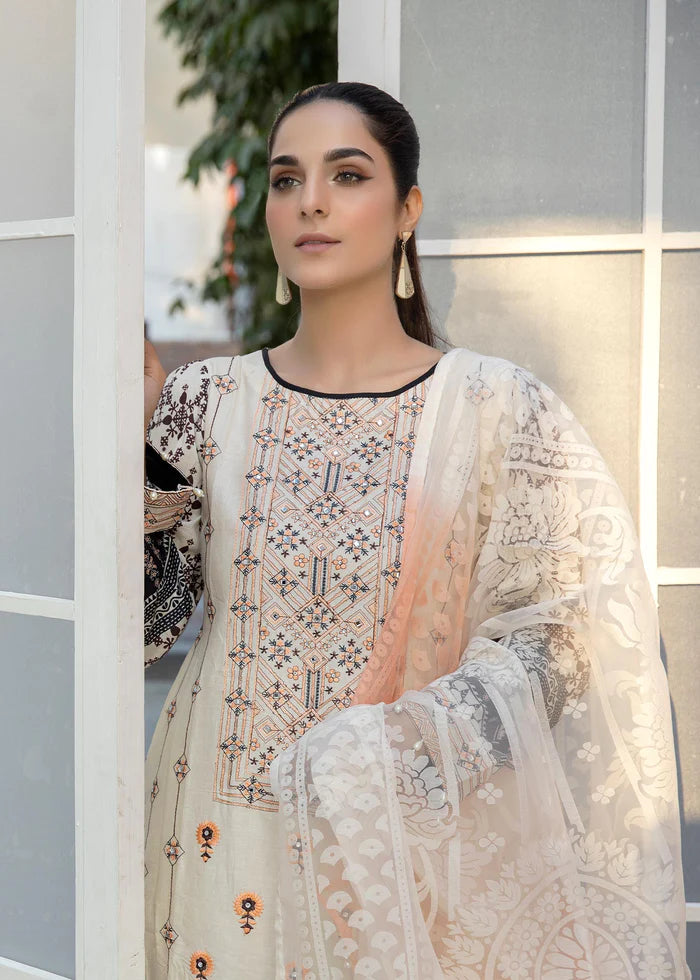 allys pk lawn suit with mirror embroidery