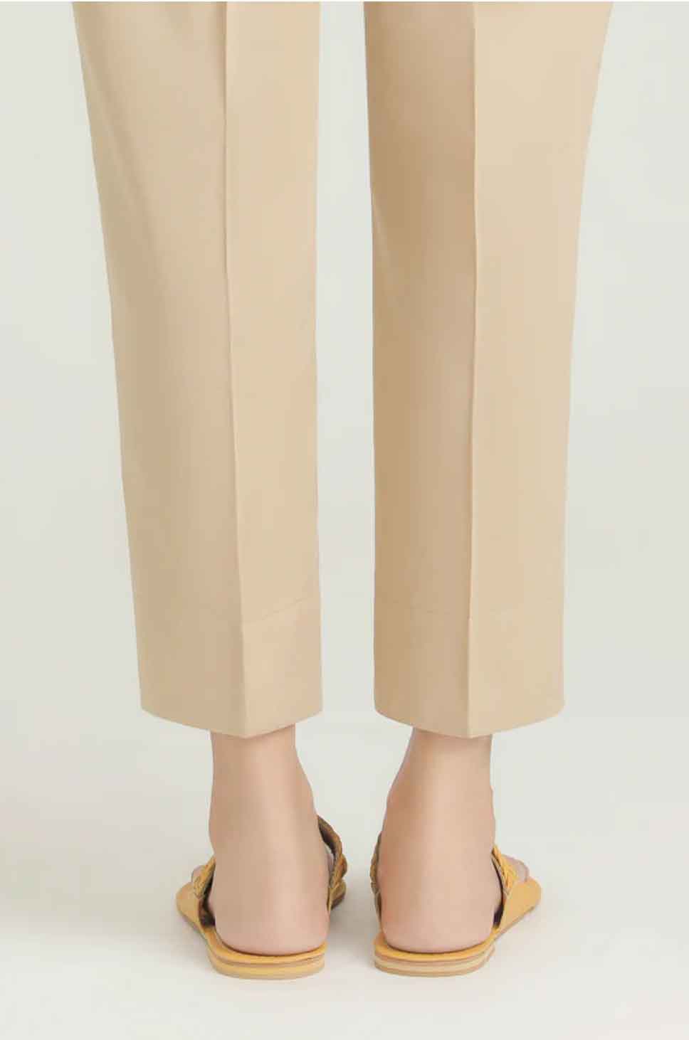 Ethnic Beige Straight Fit Trousers - Desi Posh