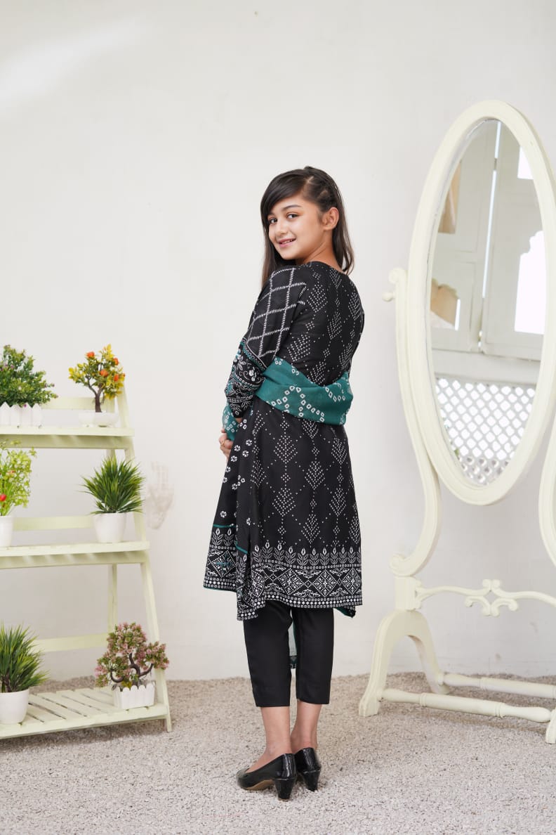 Black Kids Mummy & Me Sindhi Mirror Outfit Desi Posh