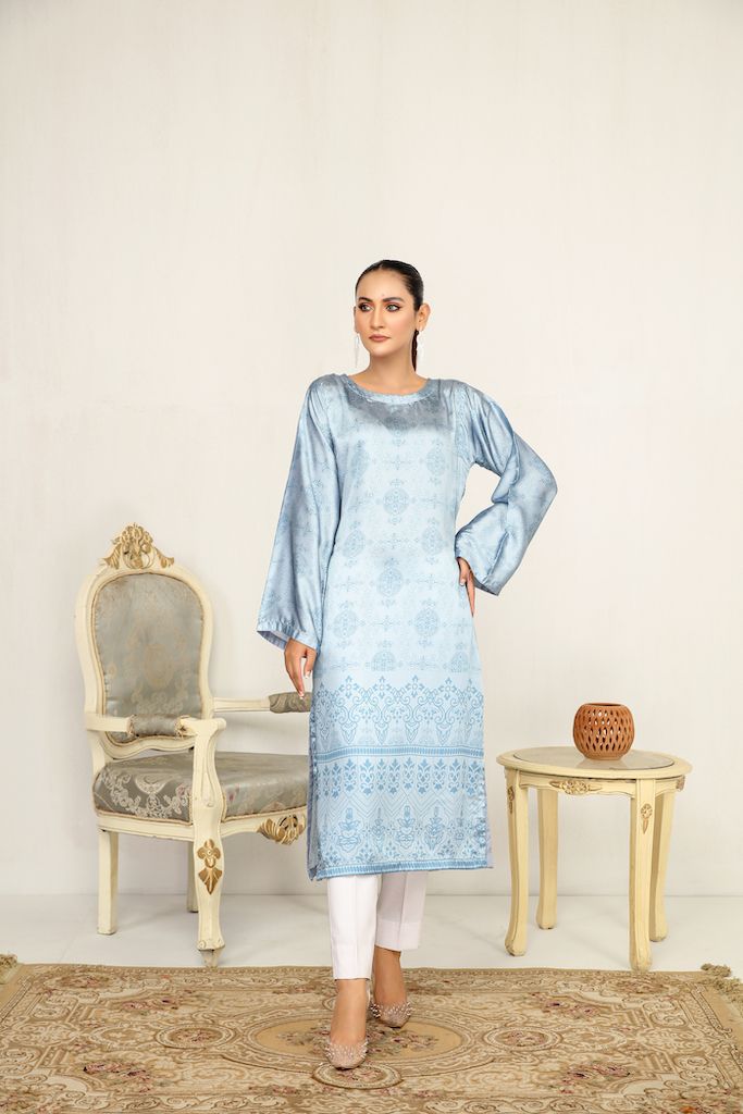 Limelight Pakistani Silk digital print Long Kurta SL01 - Desi Posh