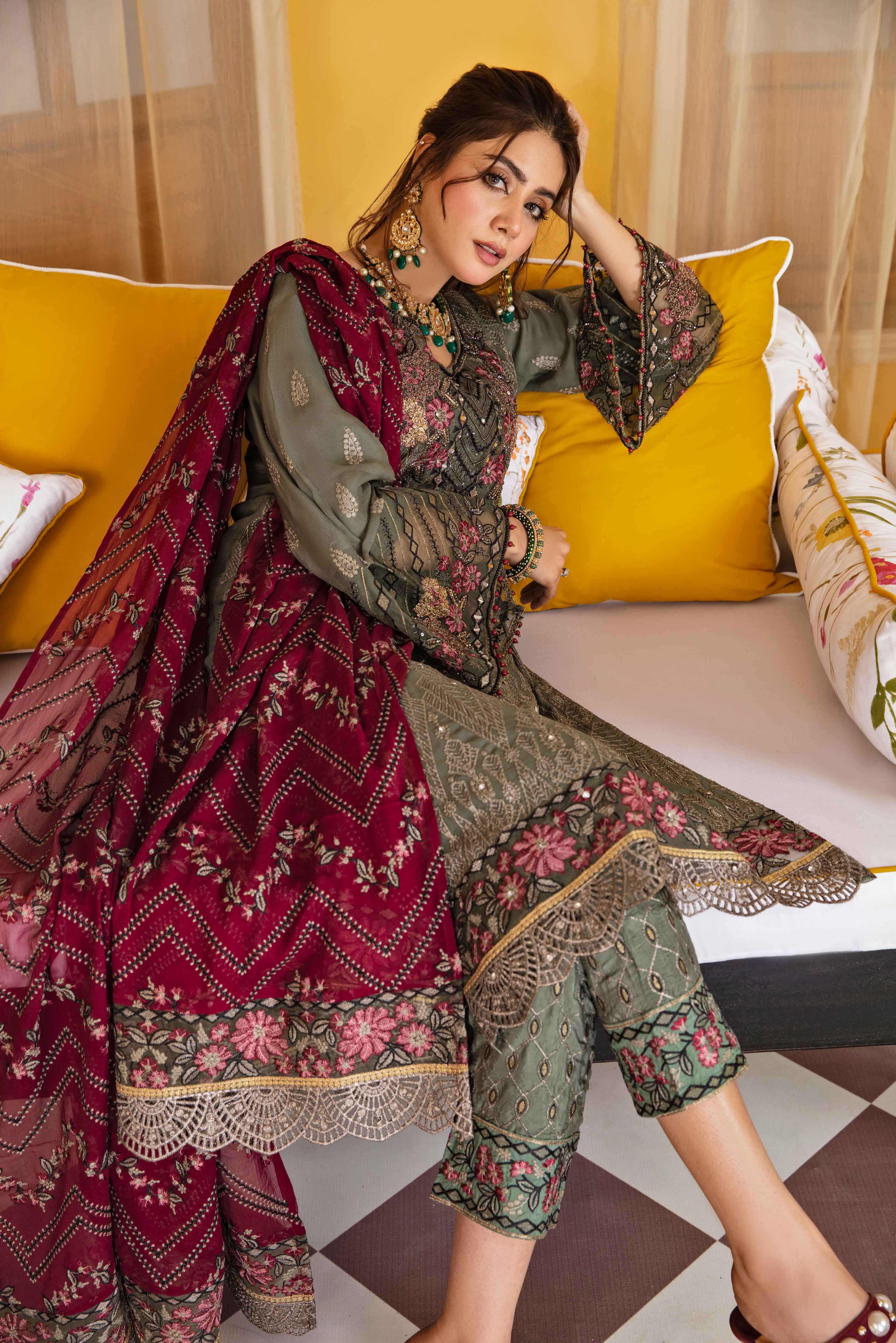 Fareen Eid Edition Mummy & Me Ladies Juniper Chiffon Suit - Desi Posh