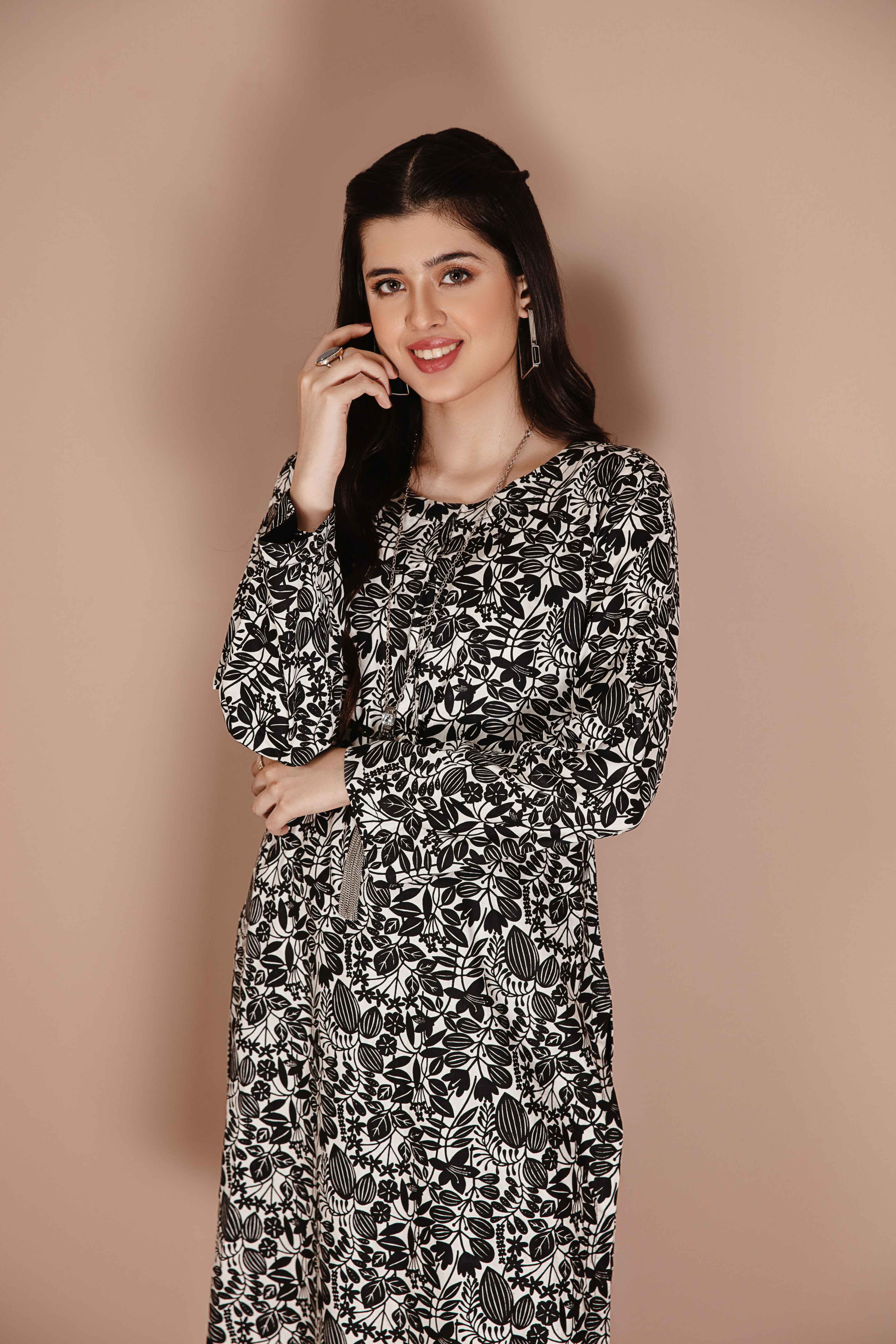 Dhanak Fully Embroidered 2 Piece Co-ord Set in Cream salwar kameez DesiP 