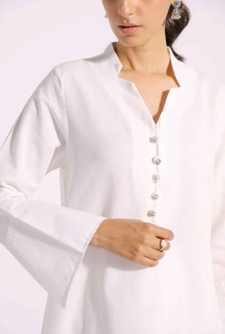 Ethnic PK Designer White Solid Suit E0116 - Desi Posh