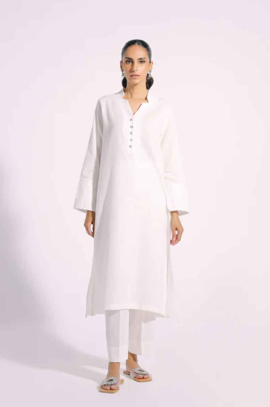 Ethnic PK Designer White Solid Suit E0116 - Desi Posh