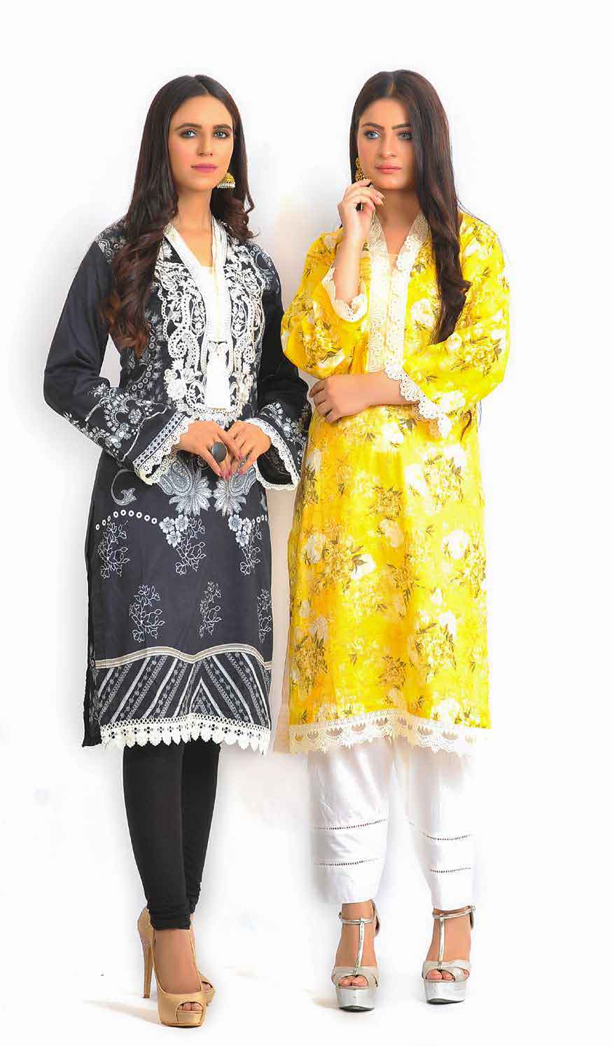 Ethnic PK Summer Lawn Ladies Black Embroidered Kurti DesiP 